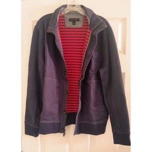 BANANA REPUBLIC Men's Cotton Jacket Size Large Pockets Full Zip Button Closure
